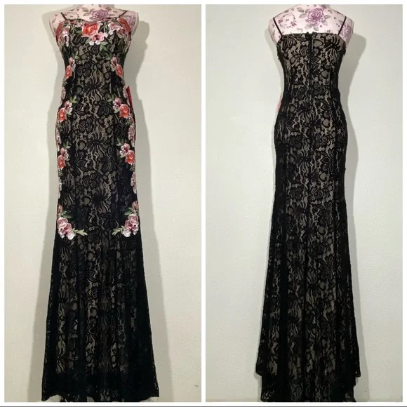 city triangles floral lace dress Christabel Tiered Maxi Dress - Blue Floral main image 1